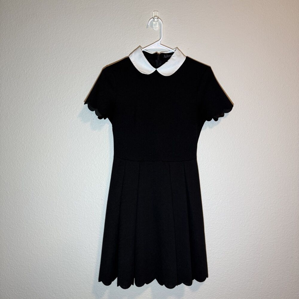SHEIN Black Fit & Flare Dress w/ White Peter Pan Collar